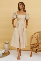 Delfino Maxi Dress Tan
