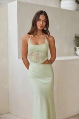 Dreamdays Halter Lace Maxi Dress Sage