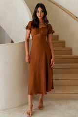 Sumatra Midi Dress Brown