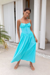 Whimsical Woods Maxi Dress Aqua