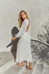 Layla Long-Sleeve Maxi Dress Cream