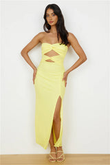 Josephine Strapless Maxi Dress Yellow