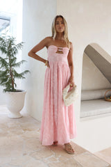 Angelic Moment Strapless Maxi Dress Pink