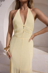 Sunray Plisse Maxi Dress Yellow