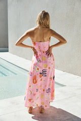 Magic Tricks Strapless Maxi Dress Pink