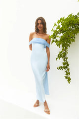 Cleo Cove Strapless Maxi Dress Blue