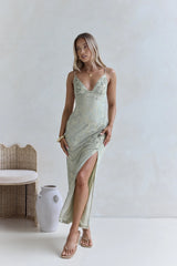 Far And Away Mesh Maxi Dress Sage