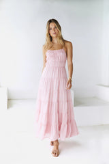 Renaissance Art Maxi Dress Pink