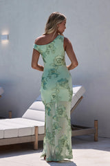 Scenic Dreams Mesh Off Shoulder Maxi Dress Sage