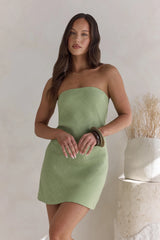 High Spirits Linen Mini Dress Sage