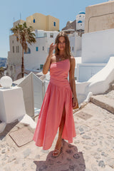 HELLO MOLLY Walks By The Sunrise Maxi Dress Coral