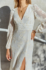 Layla Long-Sleeve Maxi Dress Cream