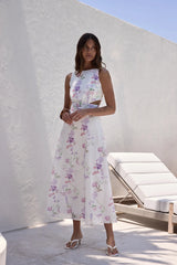 Blooming Lily Maxi Dress White