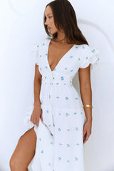 Solar Blooms Maxi Dress Blue