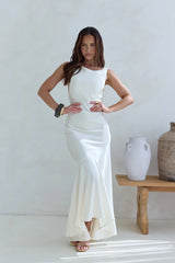 Oath To You Satin Maxi Dress Champagne