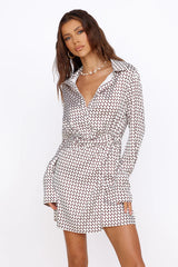 Mediterranean Glow Mini Dress Brown