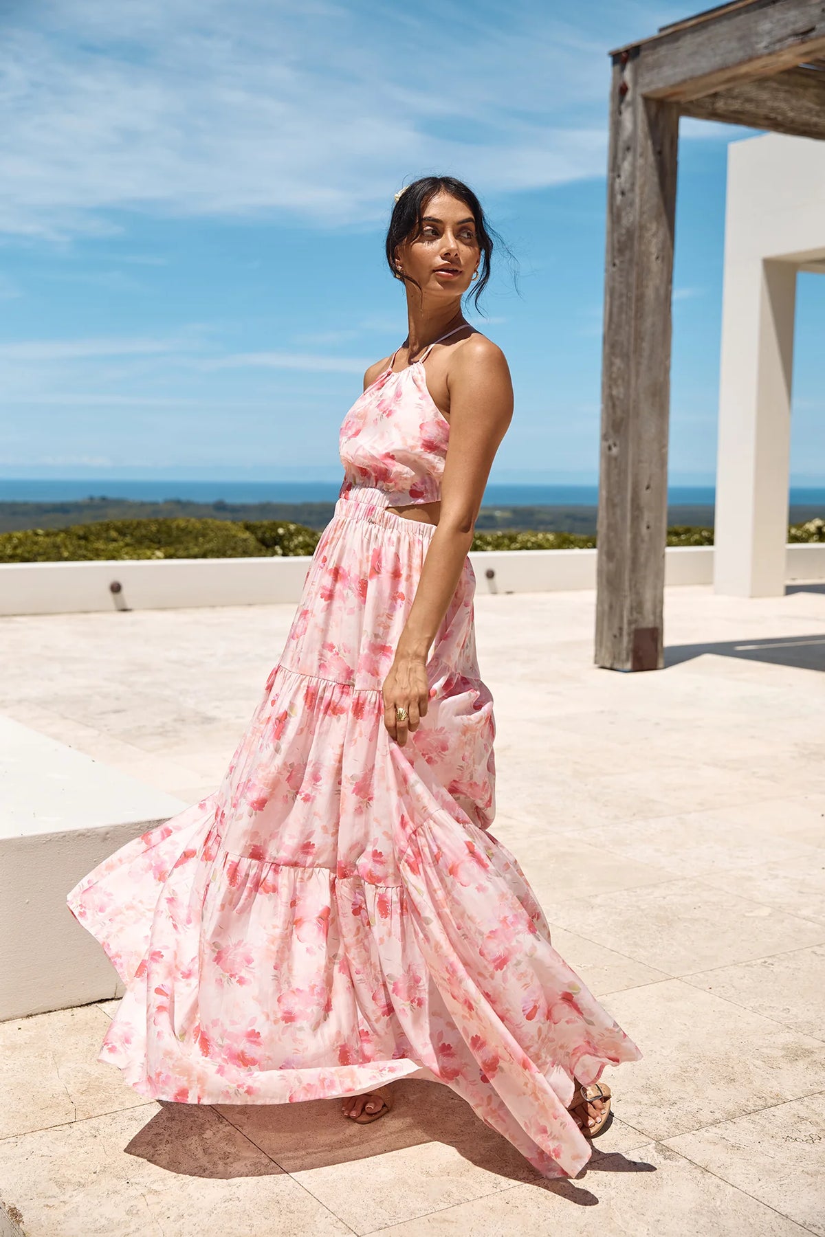 Sunset Soiree Maxi Dress Pink
