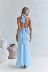 Dune Secrets Halter Maxi Dress Blue