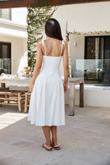 Sailing On A Dream Lace Midi Dress White