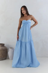 Unforgettable Style Strapless Maxi Dress Blue