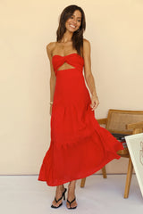 Free Falling Maxi Dress Red