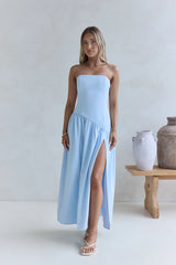 Lunaly Strapless Maxi Dress Blue
