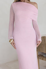 Cool Daze Long Sleeve Knit Maxi Dress Pink