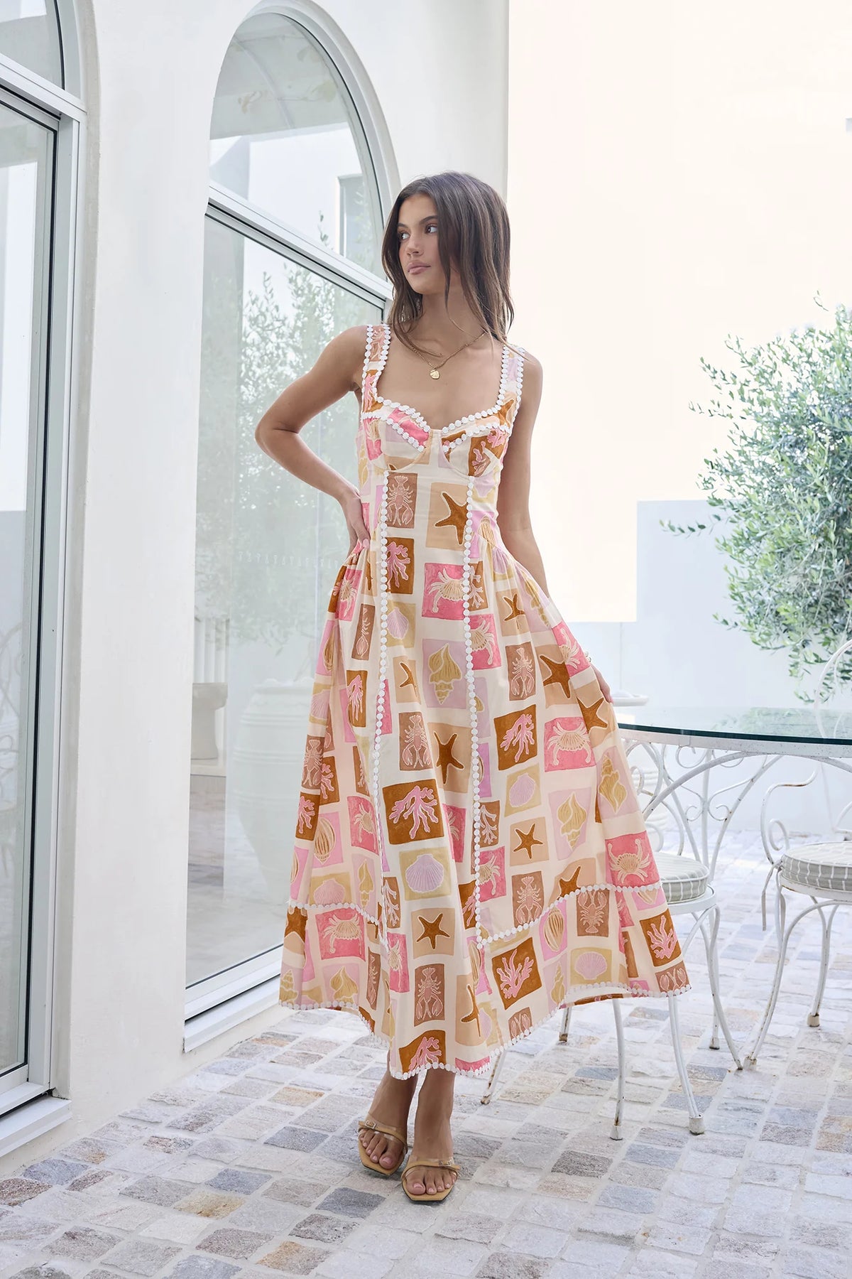 Posi Postcards Maxi Dress Print