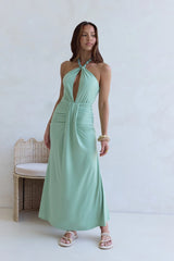 From The Heart Halter Maxi Dress Green