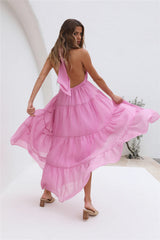 Spring Sunsets Maxi Dress Pink