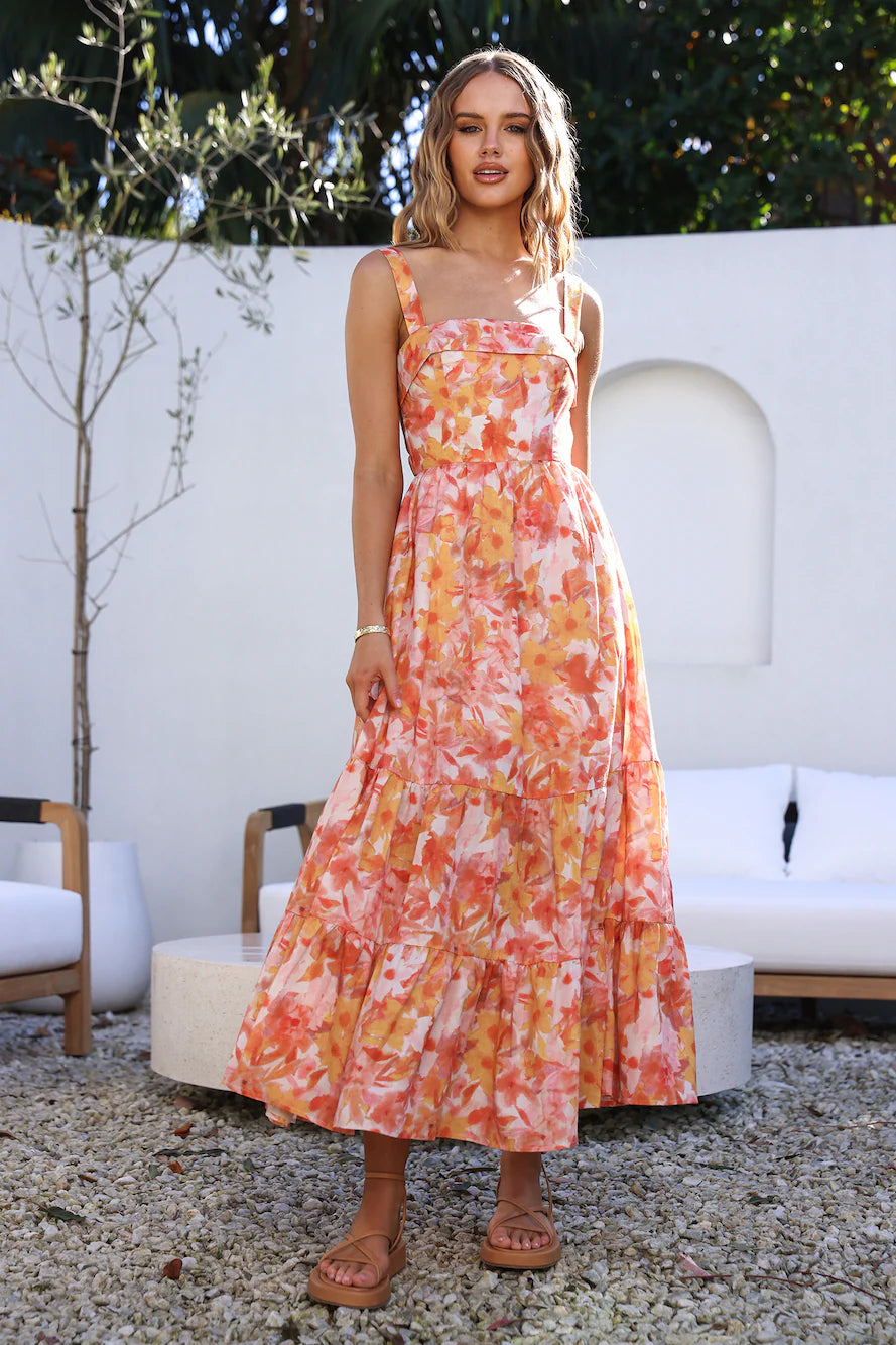 Tell Me Everything Maxi Dress Orange