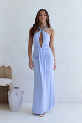 From The Heart Halter Maxi Dress Blue