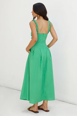 Cherry Kisses Maxi Dress Green