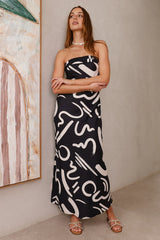 Check Me Out Strapless Maxi Dress Black