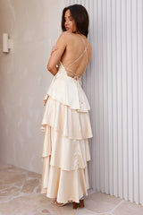 Golden Age Satin Maxi Dress Yellow