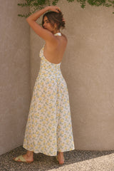 Limoncello Halter Maxi Dress Yellow
