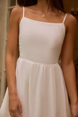 Lacey 100% Linen Maxi Dress White