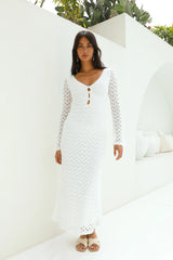 Ivory Moon Maxi Dress White