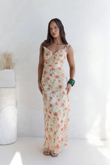 Glimmer Glide Maxi Dress Orange