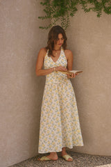 Limoncello Halter Maxi Dress Yellow