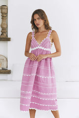 Summer Soirée Midi Dress Pink