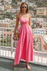 HELLO MOLLY Should We Go Maxi Dress Pink