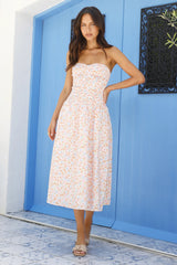 Summer Pop Strapless Midi Dress Pink
