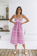 Summer Soirée Midi Dress Pink