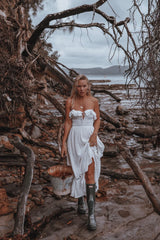 Santa Elena Midi Dress White