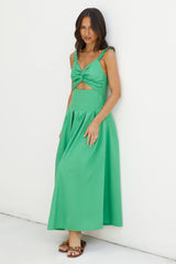 Cherry Kisses Maxi Dress Green