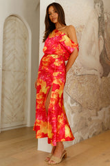 Lakeside Retreat Satin Maxi Dress Pink