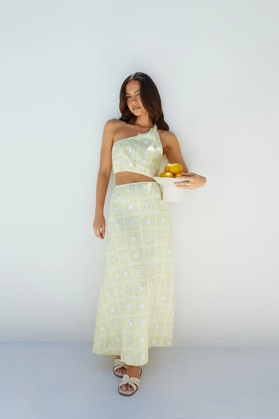 Golden Tides Midi Dress Yellow