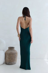 Vibe Setter Halter Maxi Dress Green