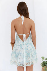 Muse Of The Moment Halter Mini Dress Blue